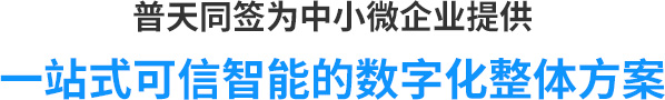 普天同签为中小微企业提供 一站式可信智能的数字化整体方案